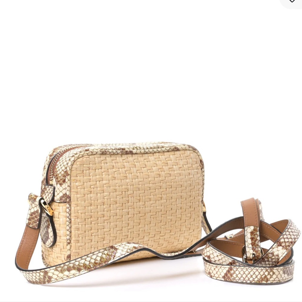 Gucci Ophidia Crossbody Bag White/Sand Woven Raffia & Snakeskin - Picture 2 of 10